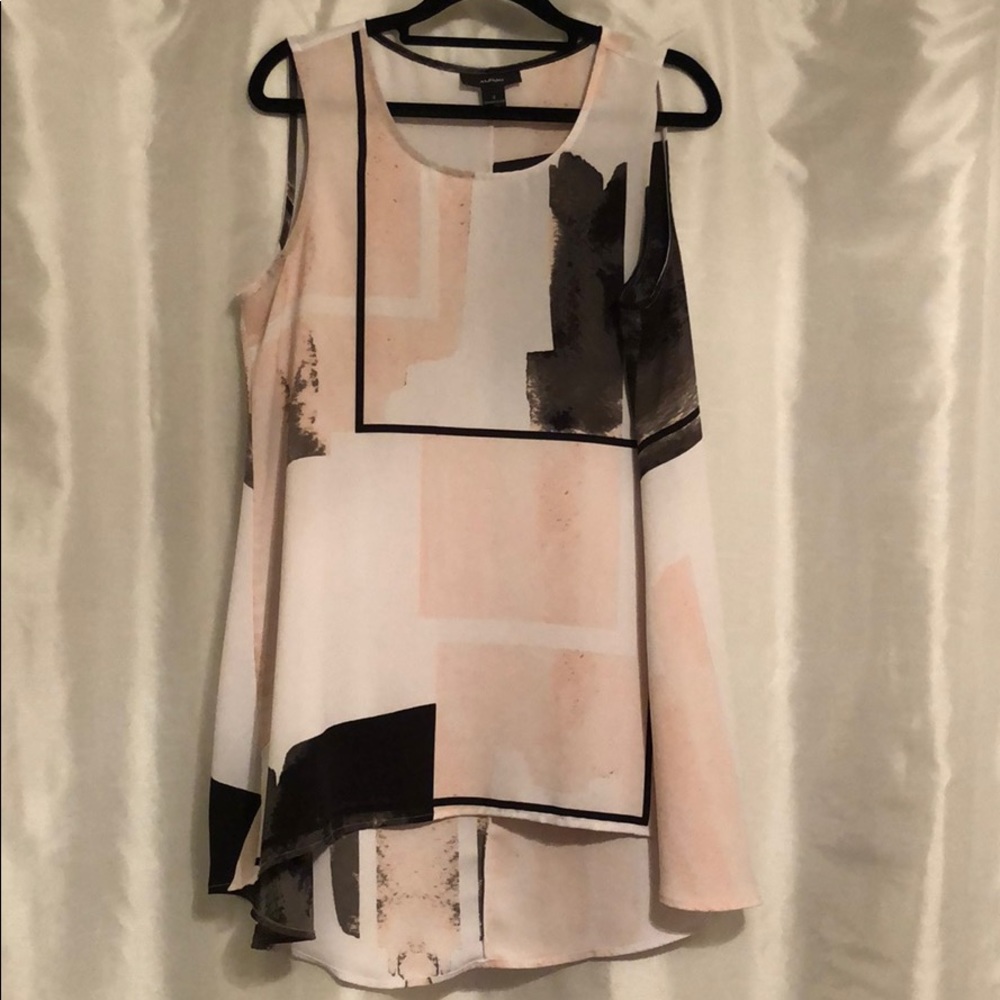Alfani pink/black/white/grey long blouse